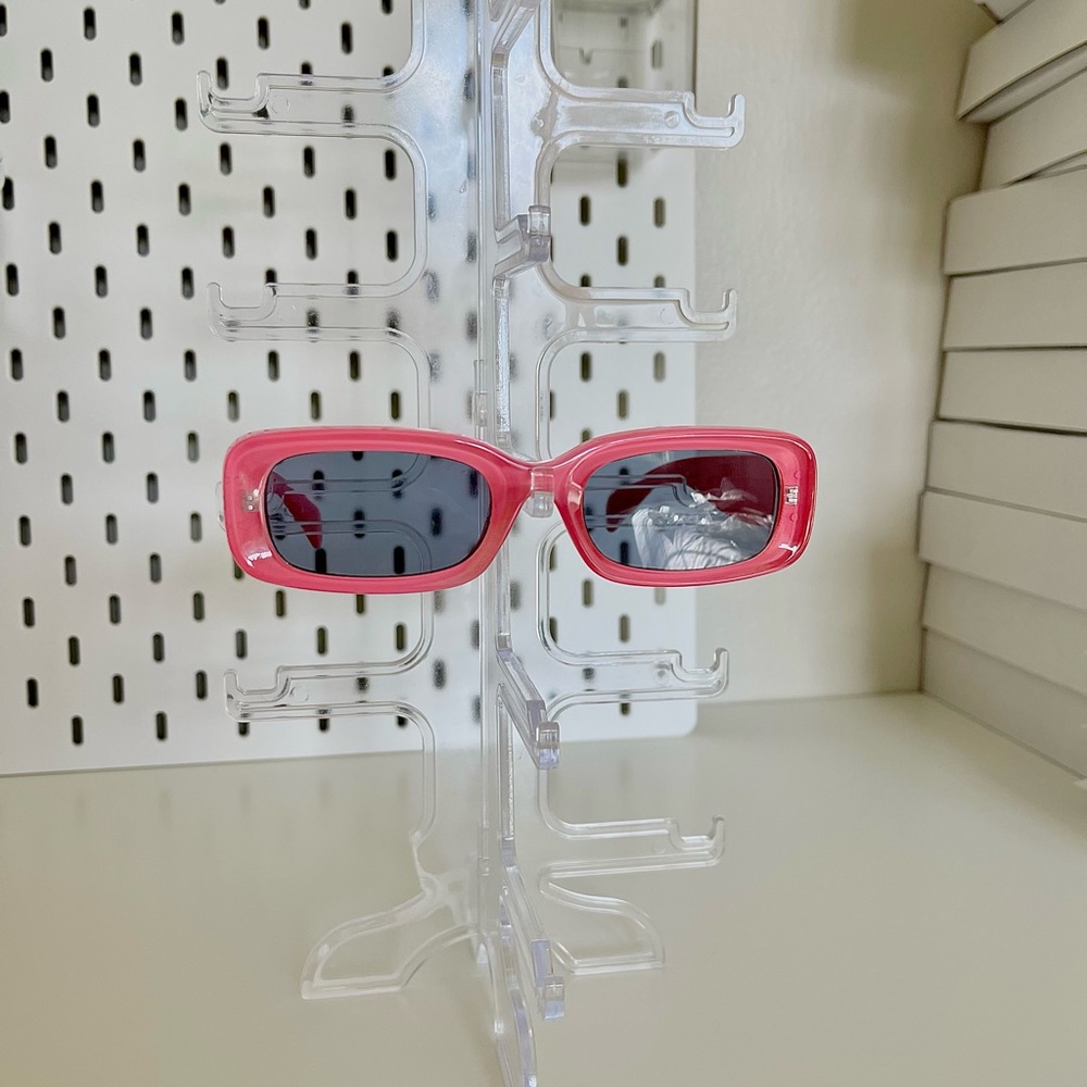 Dark Pink vintage sunglasses with chunky frames and dark lenses